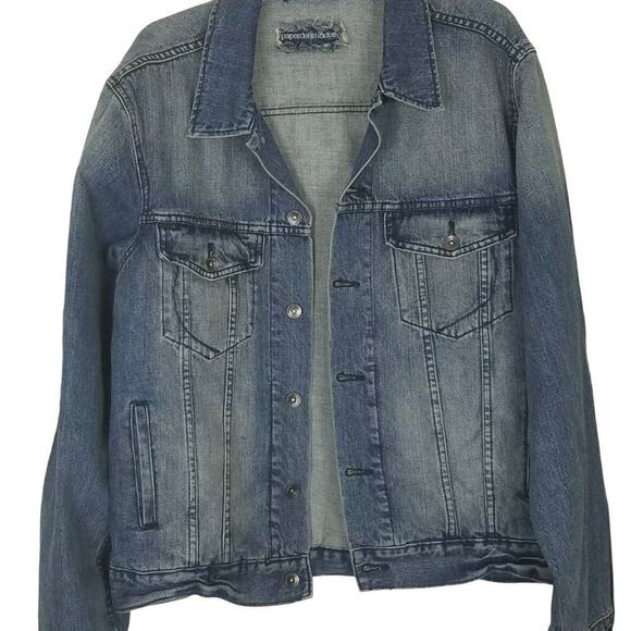 Paper Denim & Cloth denim jacket XL Boho Distressed Jeans Western Grunge - Picture 1 of 7